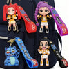 Anime Demon Hunters Girls Keychain Set with Tiger Charm