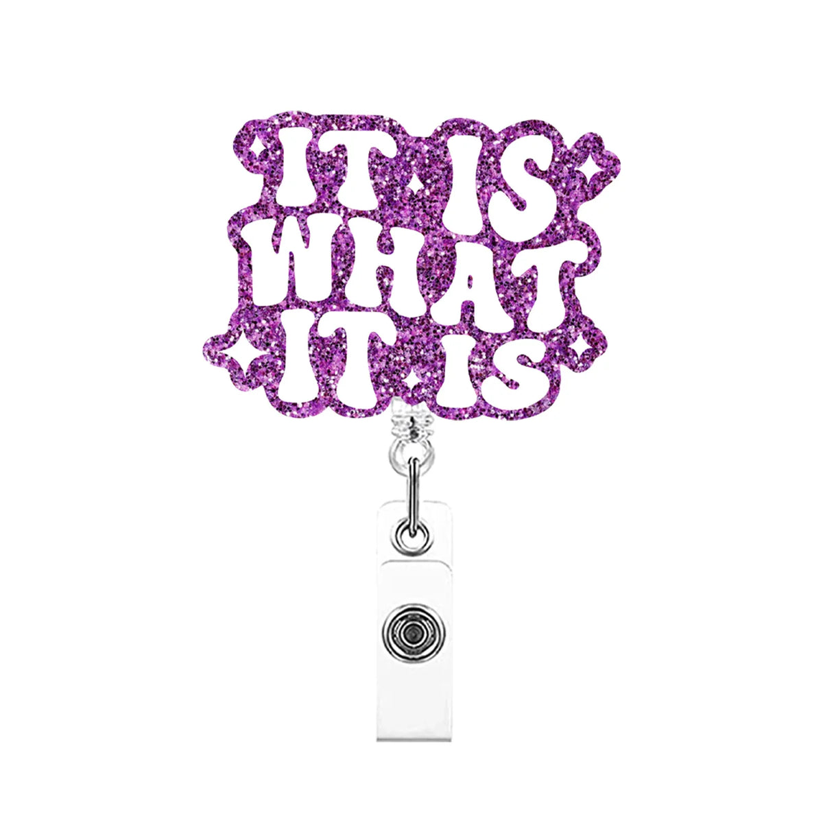 Sparkling Acrylic Retractable Badge Reel with Clip