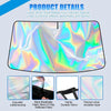 Silver style laser product details showing a reflective fabric surface and related accessories