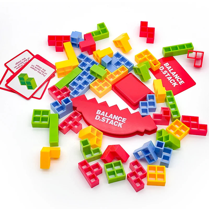 Balance Stacking Block Game with Cards & Challenges