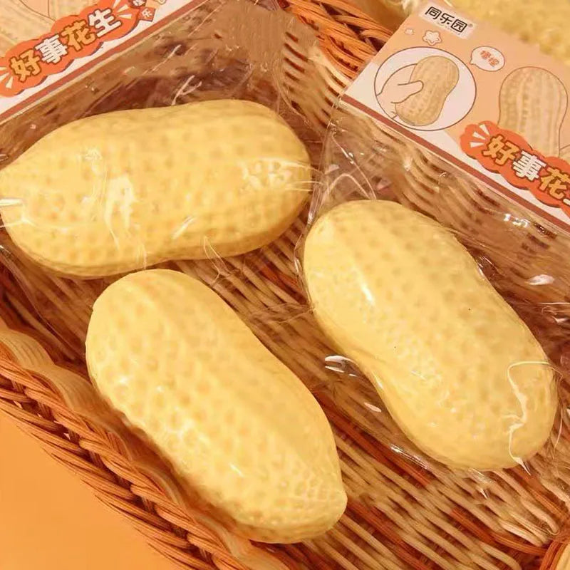 Peanut-Shaped Squishy Stress Relief Toy with Soft Butter Texture
