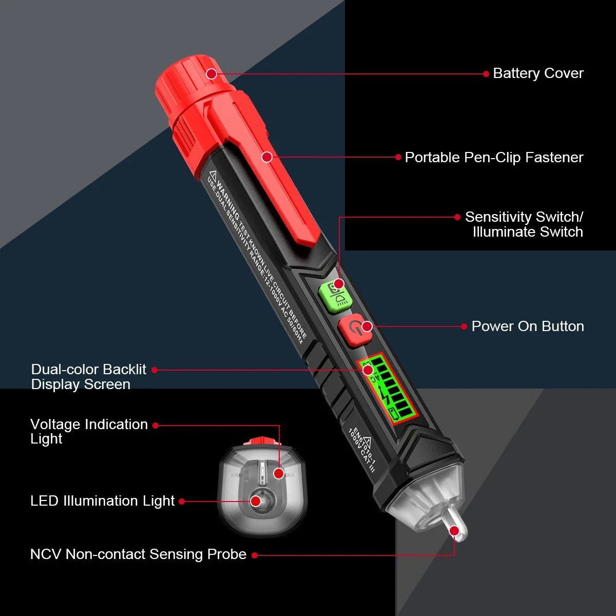 Non-Contact AC Voltage Detector with LCD Display