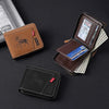 Vintage Waxed Leather Bifold Wallet with Coin Pocket