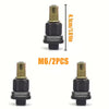 A set of M6 rivet nuts with interchangeable heads shown in black and gold finishes.
