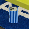 Blue Stripe Print Magnetic Phone Case with Shockproof Protection