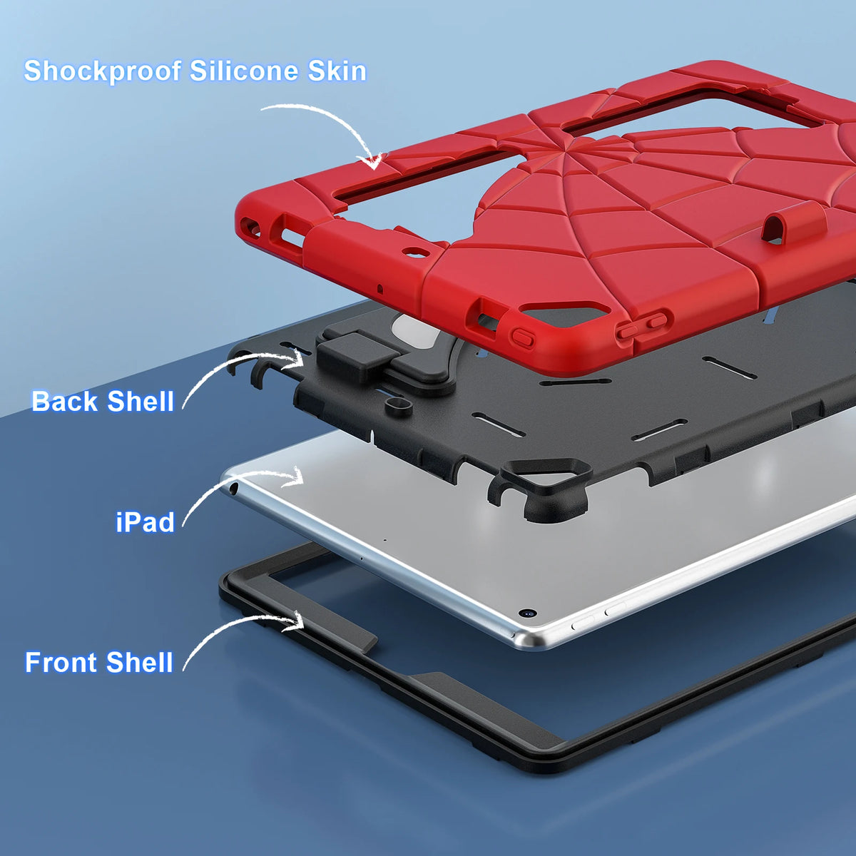 Rugged Shockproof iPad Case with Stand
