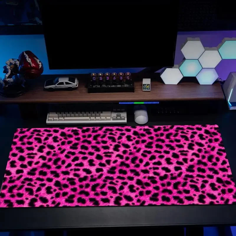 Wild Leopard Print Extra-Large Mouse Pad with Non-Slip Rubber Base