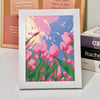 5D Diamond Painting Kit – Flower Landscape with Frame