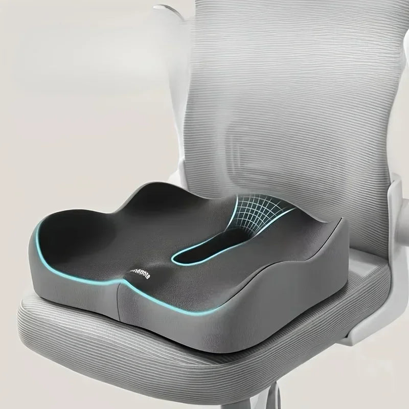 Memory Foam Seat Cushion - Ergonomic Comfort & Washable Cover