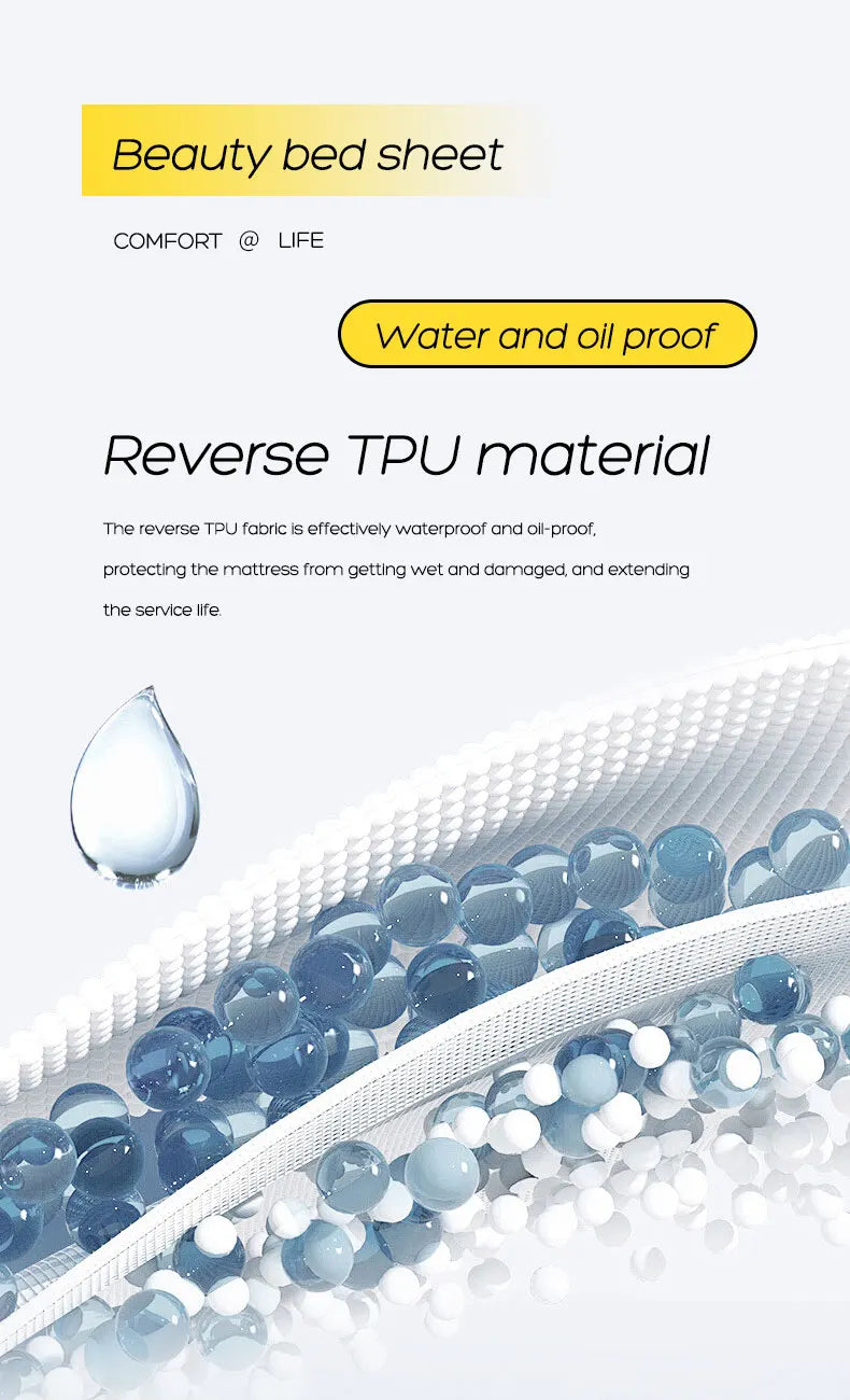 Waterproof Fitted Bed Sheet with 360-Degree Elastic Band