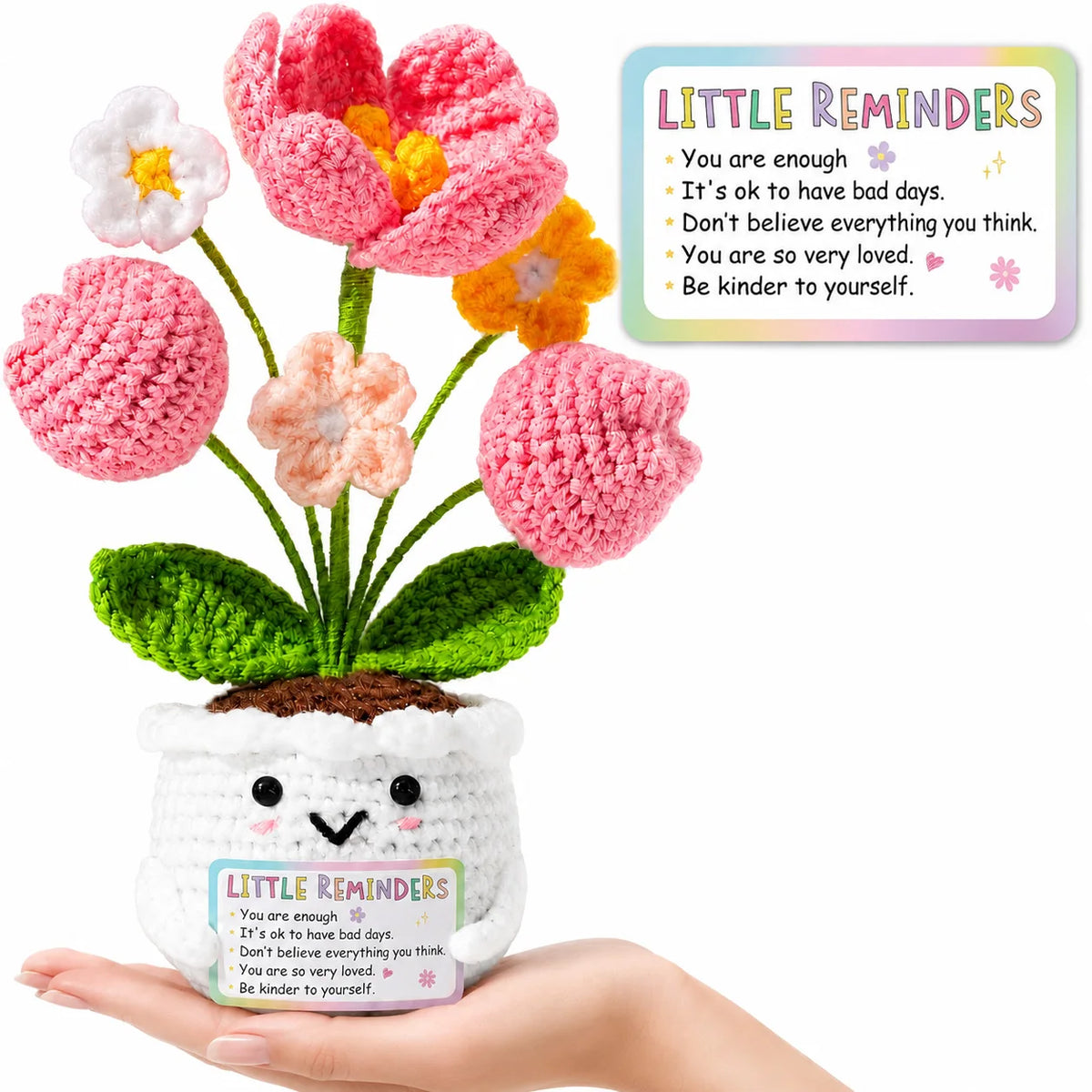 Handmade Crochet Amigurumi Doll with Love and Encouragement