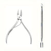 Stainless Steel Cuticle Nipper & Pusher Set for Precision Nail Care