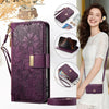 Leather Crossbody Phone Wallet Case with Card Slots & Wrist Strap