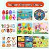 A set of Montessori busy books for toddlers featuring various themed activities and puzzles.