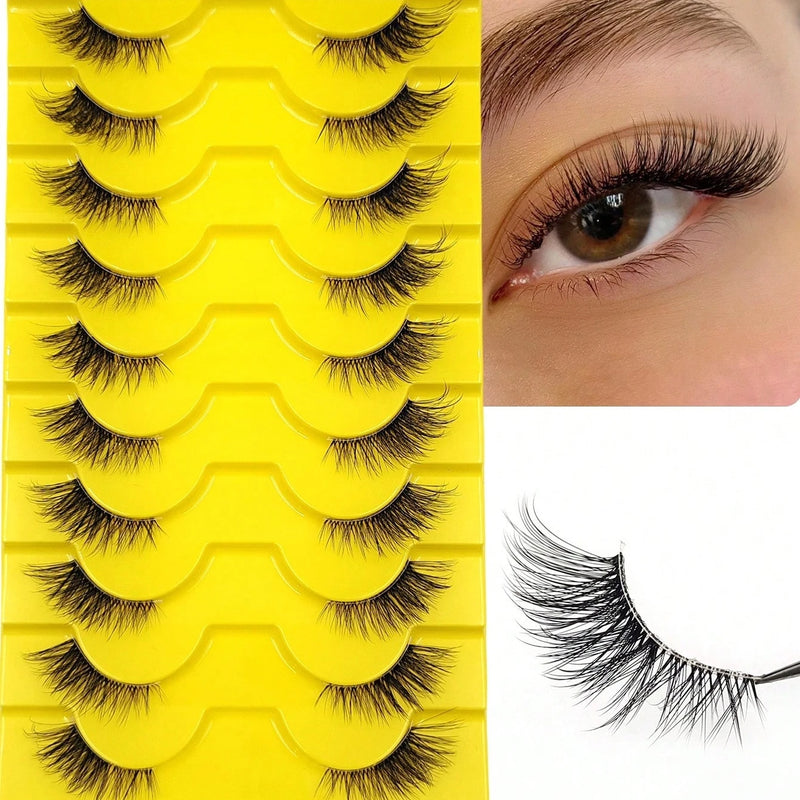10er-Pack Wispy Cat-Eye-Kunstwimpern