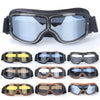 A collection of retro foldable motorcycle goggles in various colors and styles.