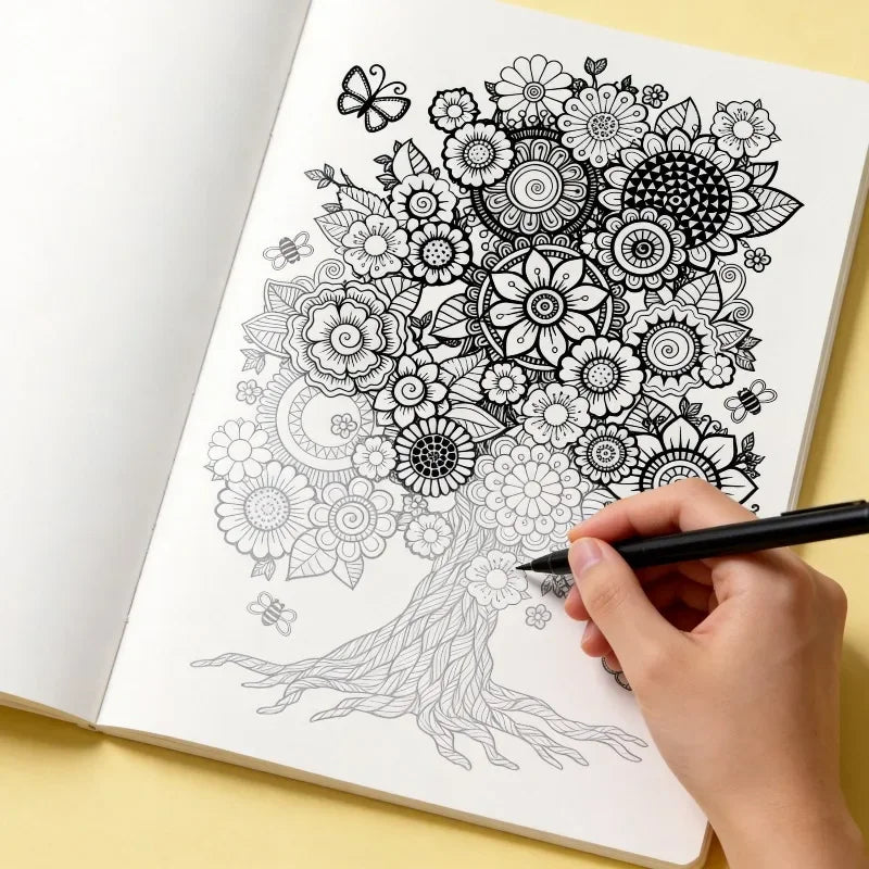 Adult Decompression Graffiti Coloring Book with 22 Unique Patterns