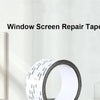 Roll of white self-adhesive fiberglass screen repair tape shown on a white background.