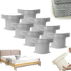 A set of gray non-slip sheet fixing clips used for securing bedding.