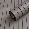 Roll of self-adhesive 3D wood grain wallpaper panel in gray and black stripes
