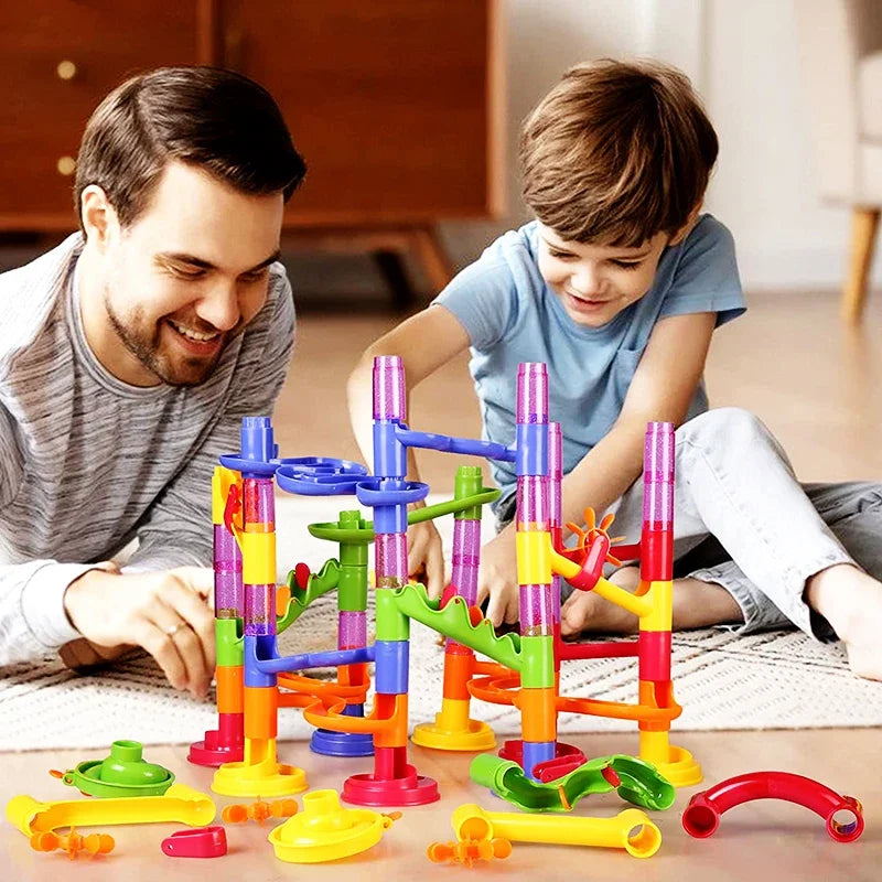 DIY Marble Run Building Blocks Set
