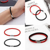 Rot-Schwarzes Geflochtenes Kabbala-Armband mit Magnetverschluss