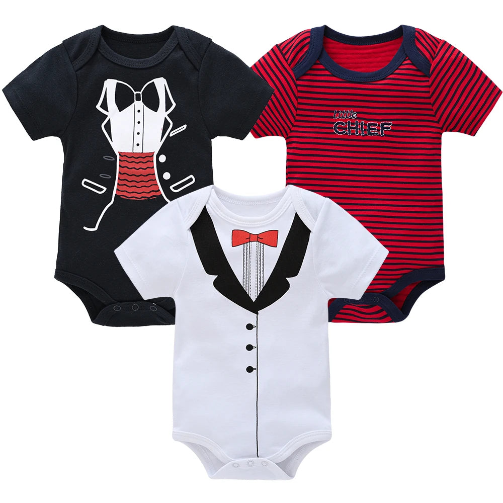 Cotton Short Sleeve Baby Bodysuits – Floral Print, 0-12 Months