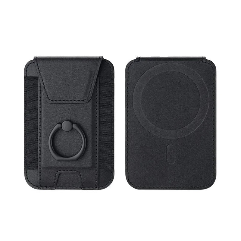 Slim Magnetic Wallet Case with Ring Stand