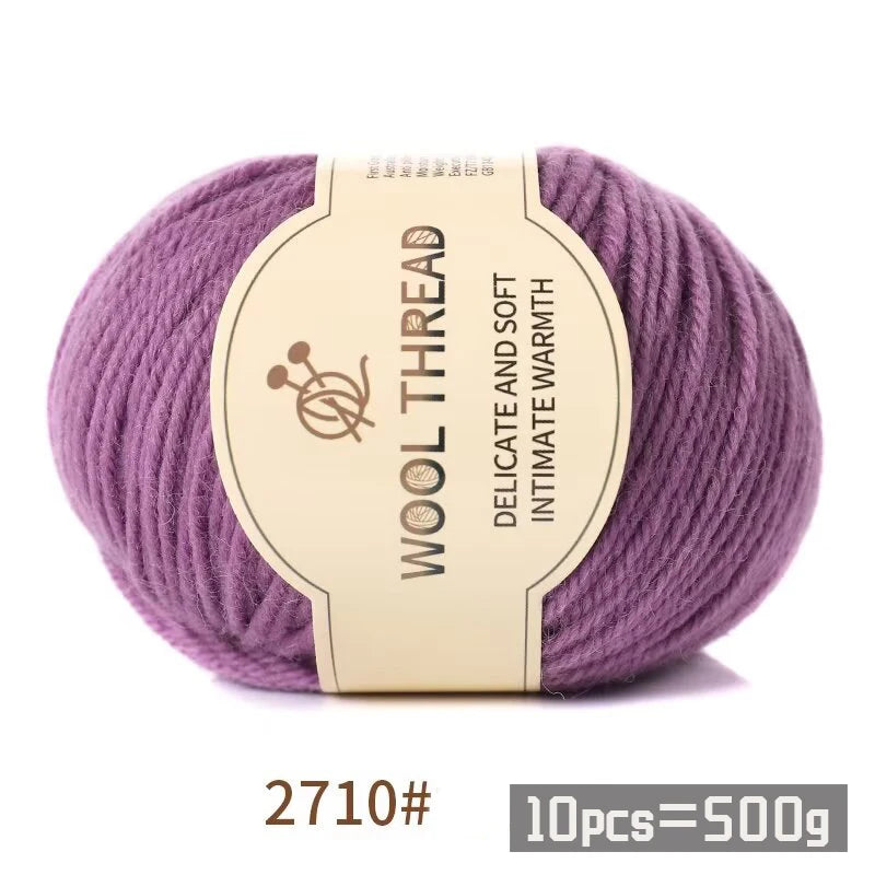 Combed Alpaca Blend Yarn for Hand Knitting – 10-Pack Wool Balls