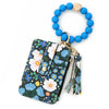 Boho Beaded Tassel Keychain with Floral Accent