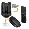 Black holster clip and holster for hands-free carry tool belt