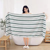 Extra Large Striped Coral Fleece Bath Towel