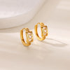 Boucles d'oreilles créoles en zircon cubique ton or
