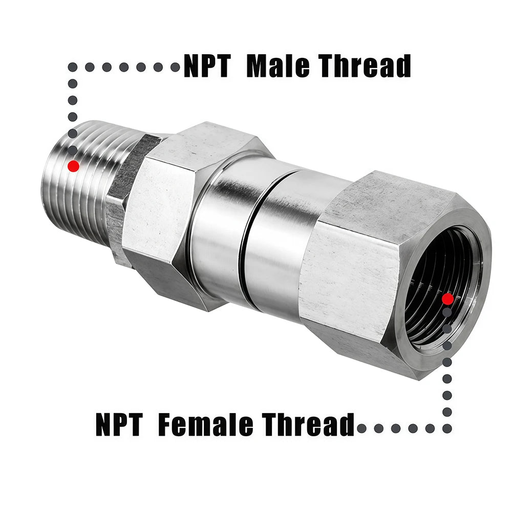 360° Rotating High-Pressure Washer Swivel Joint (3/8" & 1/4" NPT)