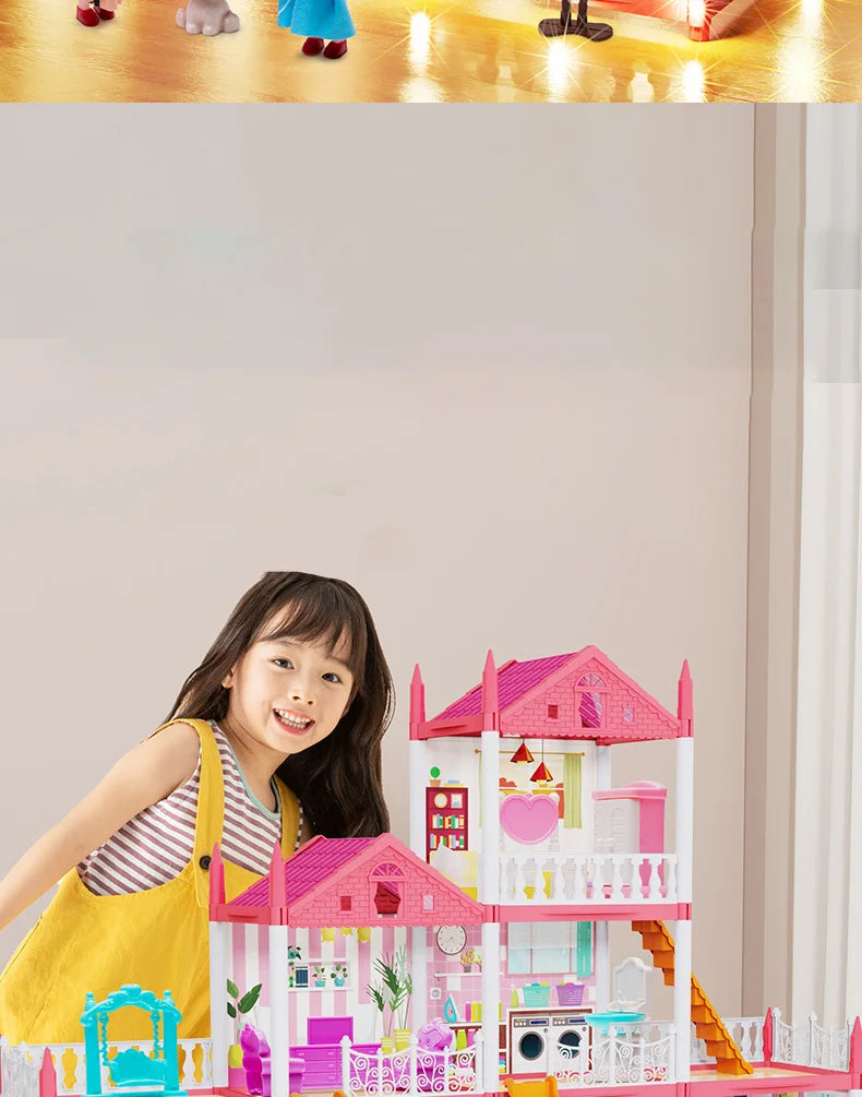 Enchanted Princess Castle DIY Dollhouse with LED Lights