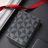 Men's PU Leather Card Holder with Geometric Pattern and Zipper Closure