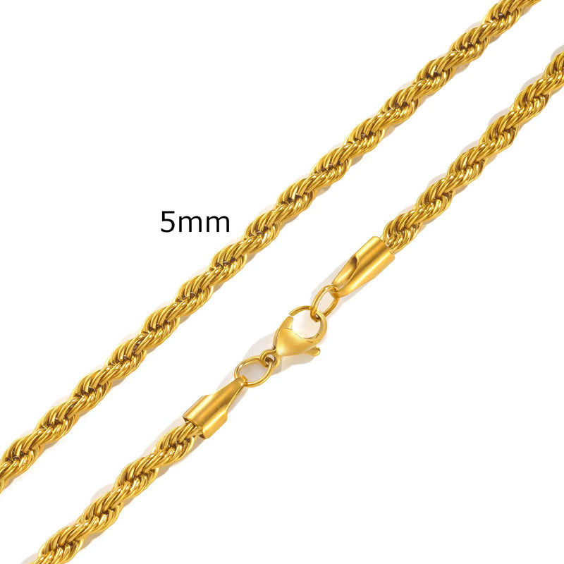 Stainless Steel Rope Chain Necklace