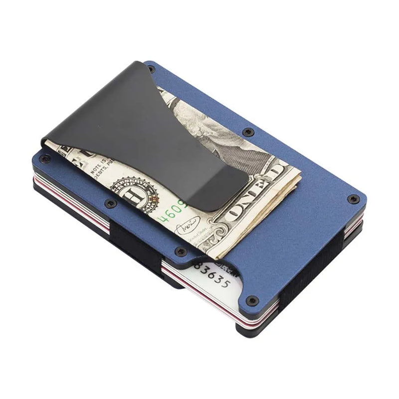 Slim RFID-Blocking Aluminum Wallet with Money Clip