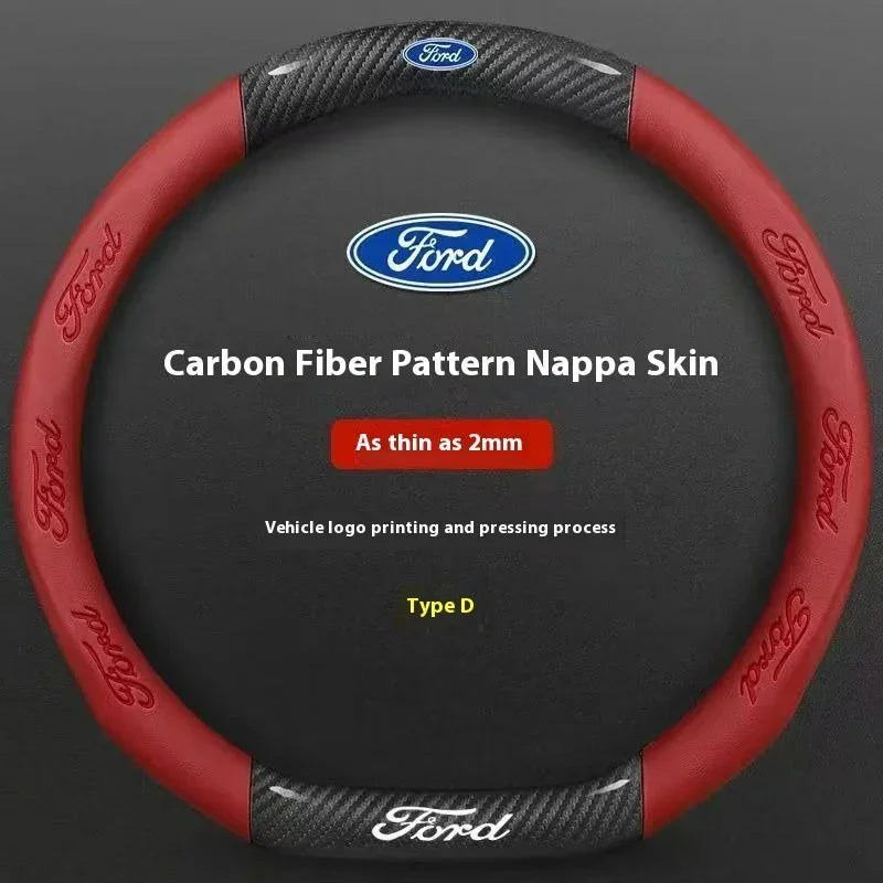 Carbon Fiber Steering Wheel Cover for Ford Models