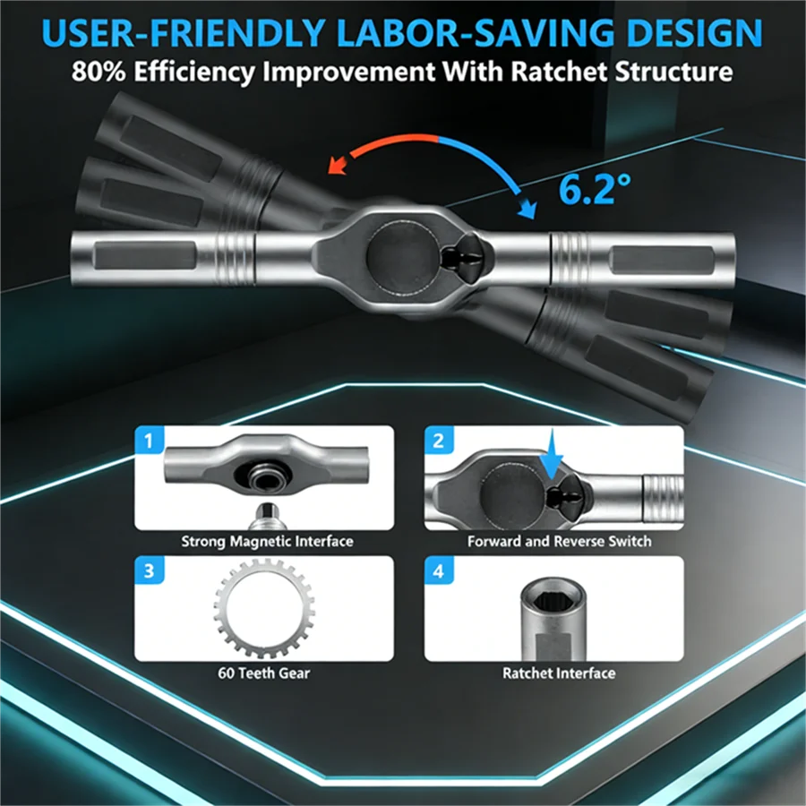 24-in-1 Ratchet Screwdriver Set with Magnetic Bits