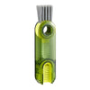A green 3-in-1 cup and bottle cleaning brush set with a bristled head and a cleaning nozzle.