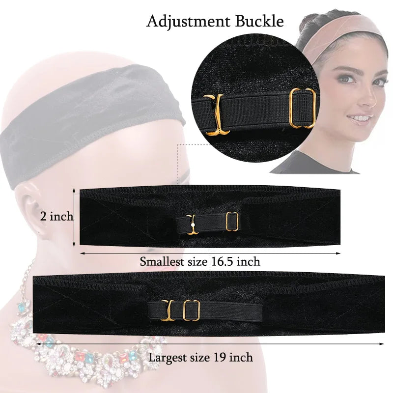Adjustable Velvet Wig Grip Headband