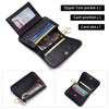 Women's RFID-Blocking Leather Wallet with Keychain and Coin Pocket