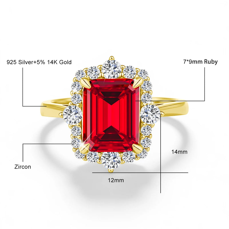 3ct Emerald Cut Moissanite Stackable Ring Set in 14K Gold Filled