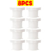 Eight white non-slip bed sheet fixing clips or straps for securing bedding.
