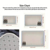 Size chart showing various sizes of a cushion or mat for comparison.
