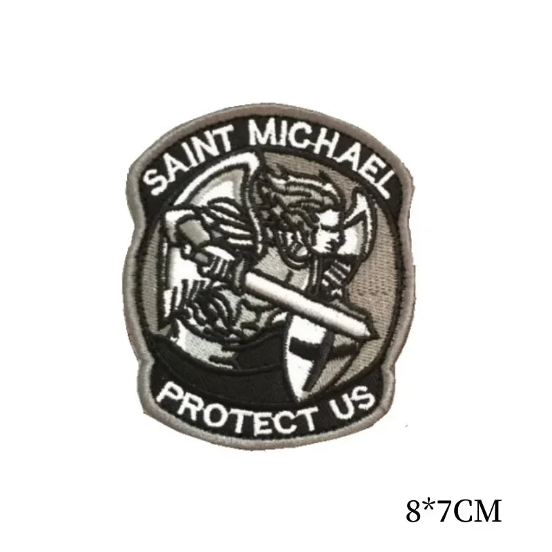 Saint Michael Embroidered Tactical Patch with Hook & Loop Backing