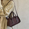 Vintage Croc-Embossed Mini Boston Bag with Dual Straps