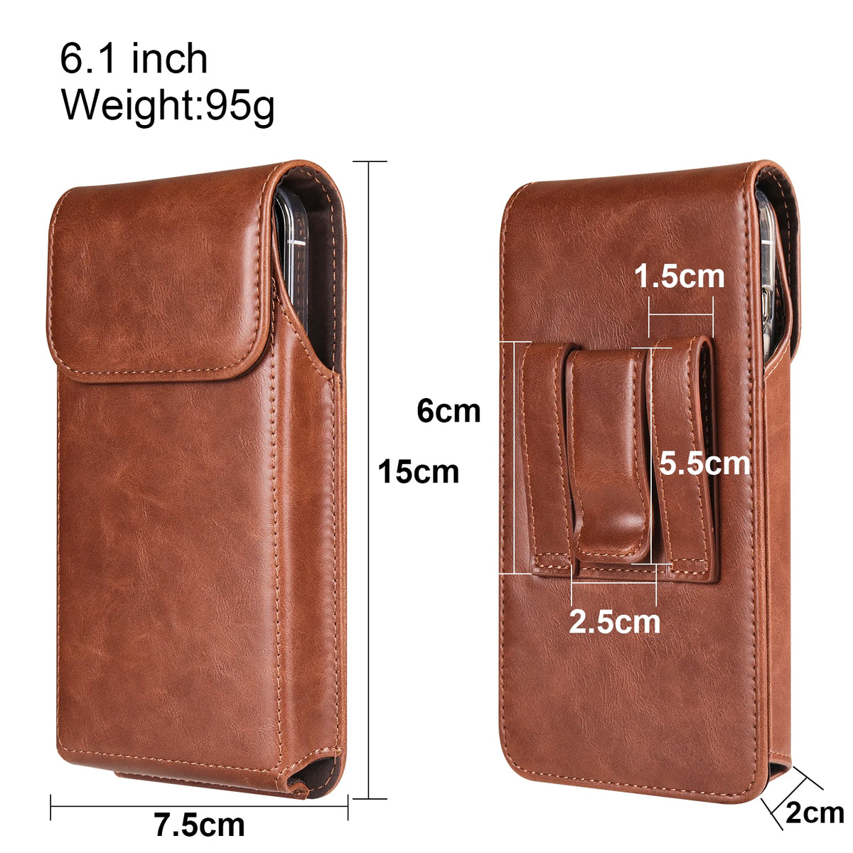 Genuine Leather Belt Clip Phone Holster for Men