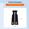 A black car seat back hook with a suede finish, shown in a vertical view.